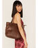 Cleo + Wolf Women's Basketweave Leather Tote Bag, Brown, hi-res