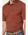 Kimes Ranch Men's Linville Short Sleeve Button Down Shirt, Heather Red, hi-res