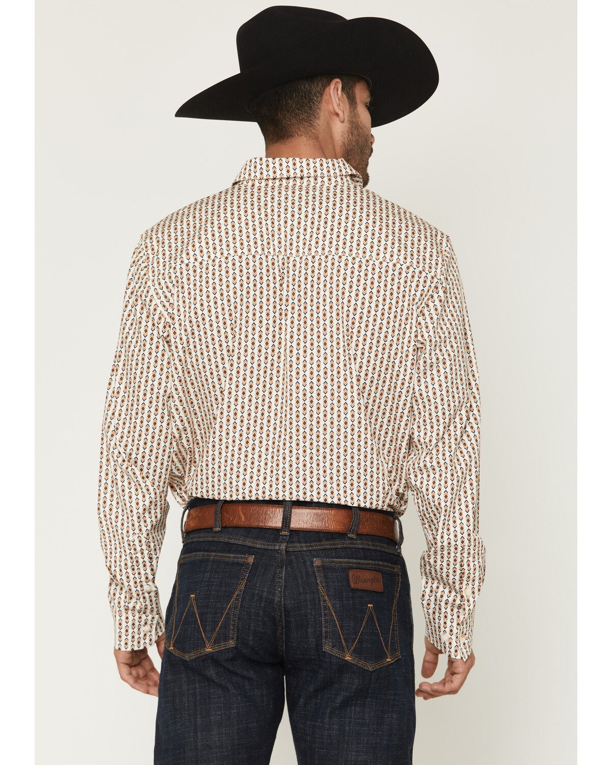 Image #4 - Gibson Trading Co Men's Arrowline Geo Stripe Print Long Sleeve Button-Down Western Shirt, White, hi-res