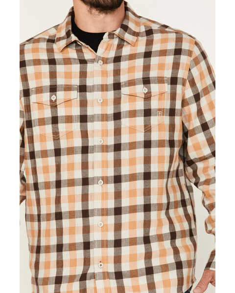 Image #3 - Brothers and Sons Men's Plaid Print Long Sleeve Button Down Flannel Shirt, Sand, hi-res