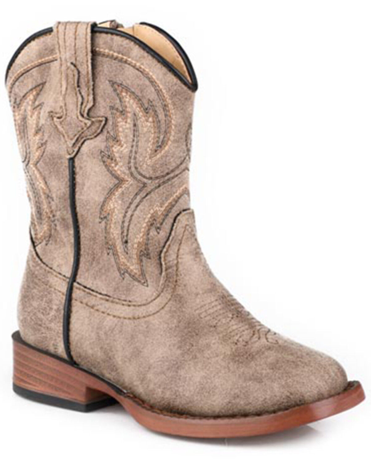 Image #1 - Roper Toddler Boys' Eastwood Western Boots - Broad Square Toe, Brown, hi-res