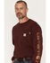 Image #2 - Carhartt Men's FR Force&reg; Loose Fit Lightweight Long Sleeve Pocket Work Shirt, Wine, hi-res