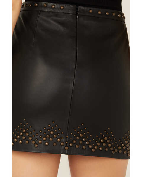 Image #4 - Wonderwest Women's Studded Leather Skirt , Black, hi-res