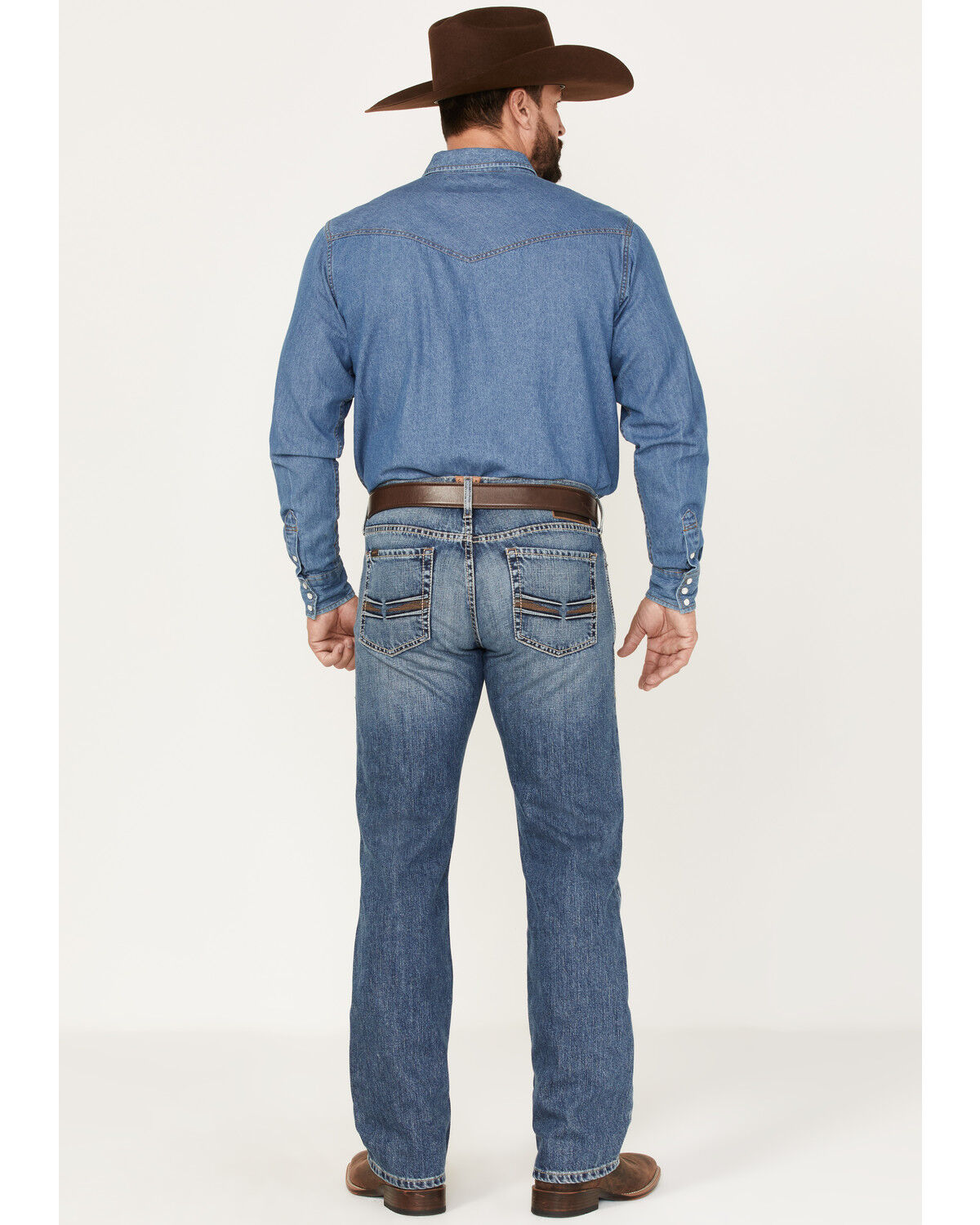 Image #3 - Ariat Men's M7 Branson Merrick Medium Wash Slim Straight Jeans, Blue, hi-res