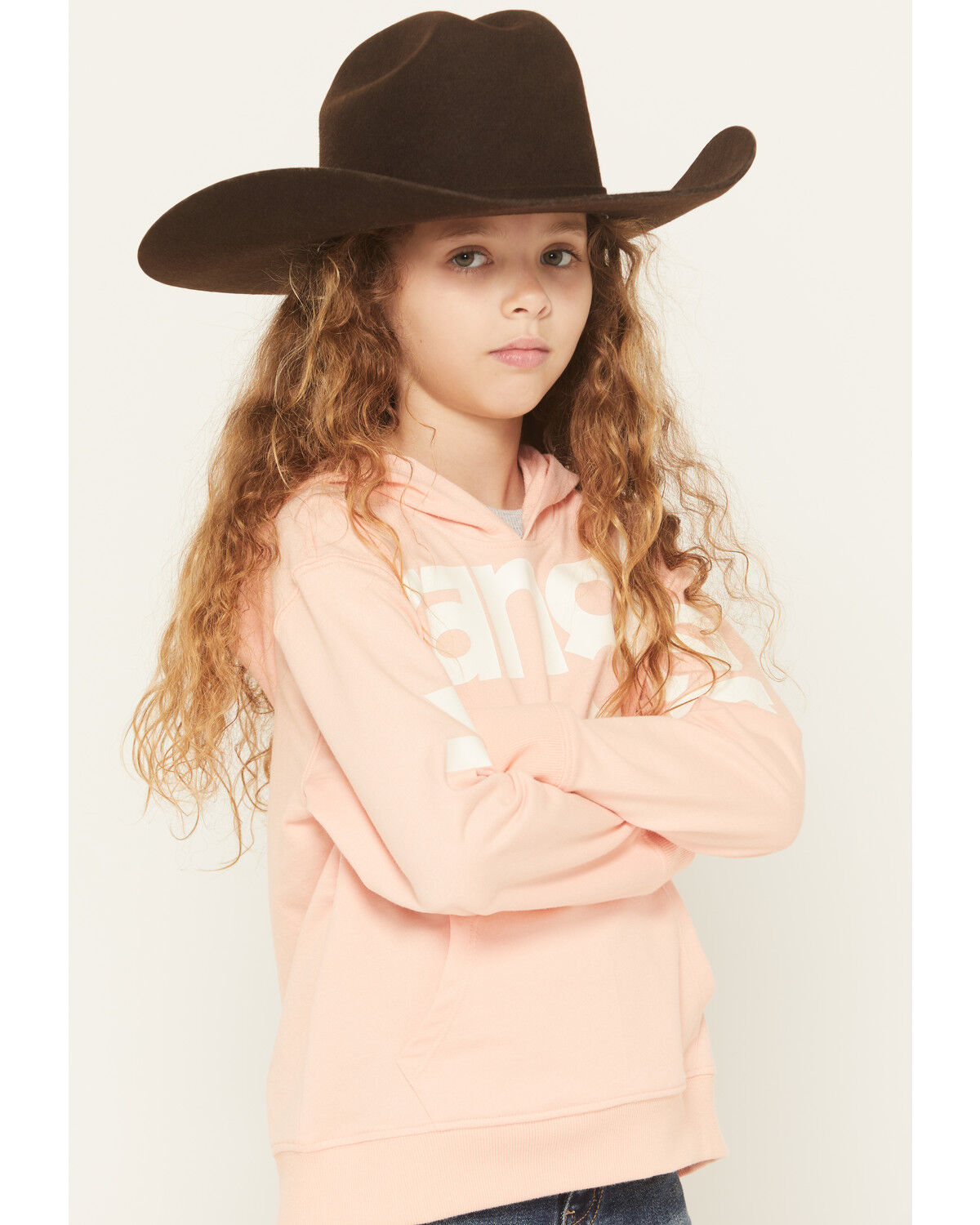 Image #2 - Wrangler Girls' Classic Logo Hoodie, Pink, hi-res