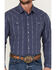 Image #3 - Wrangler Retro Men's Premium Linear Print Long Sleeve Snap Western Shirt, Blue, hi-res