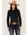 Image #1 - Shyanne Women's Solid Core Long Sleeve Snap Western Shirt, Indigo, hi-res
