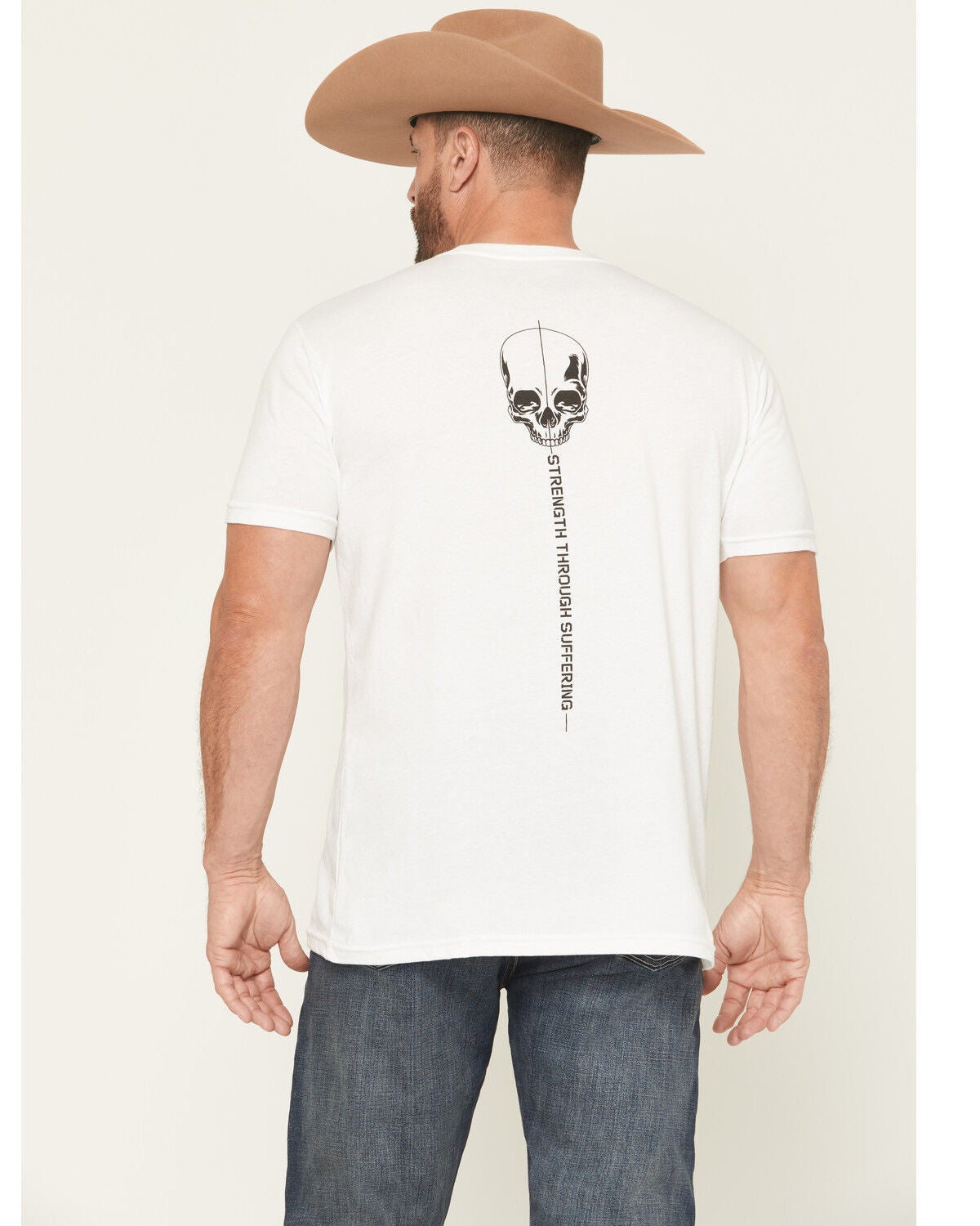 Grunt Style Men's Strength Through Suffering Short Sleeve Graphic T-Shirt - Big, White, hi-res