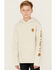 Carhartt Boys' Logo Hooded Sweatshirt, Off White, hi-res