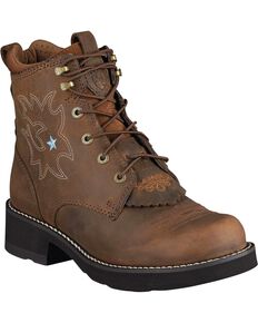 Ariat Probaby Lace-Up Boots - Round Toe, Driftwood, hi-res