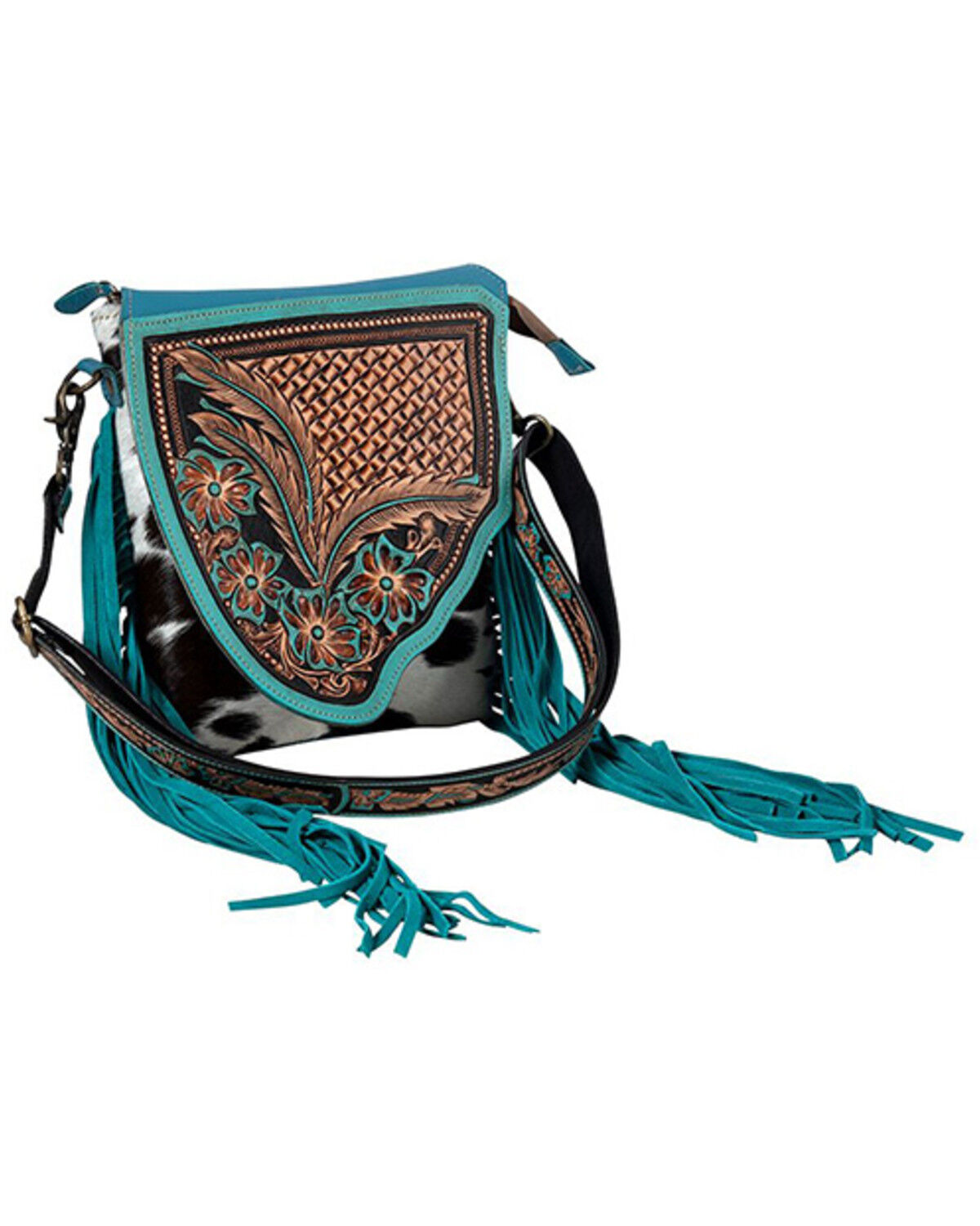 Image #2 - Myra Bag Women's Braynette Prairie Concealed Carry Crossbody Bag, Turquoise, hi-res