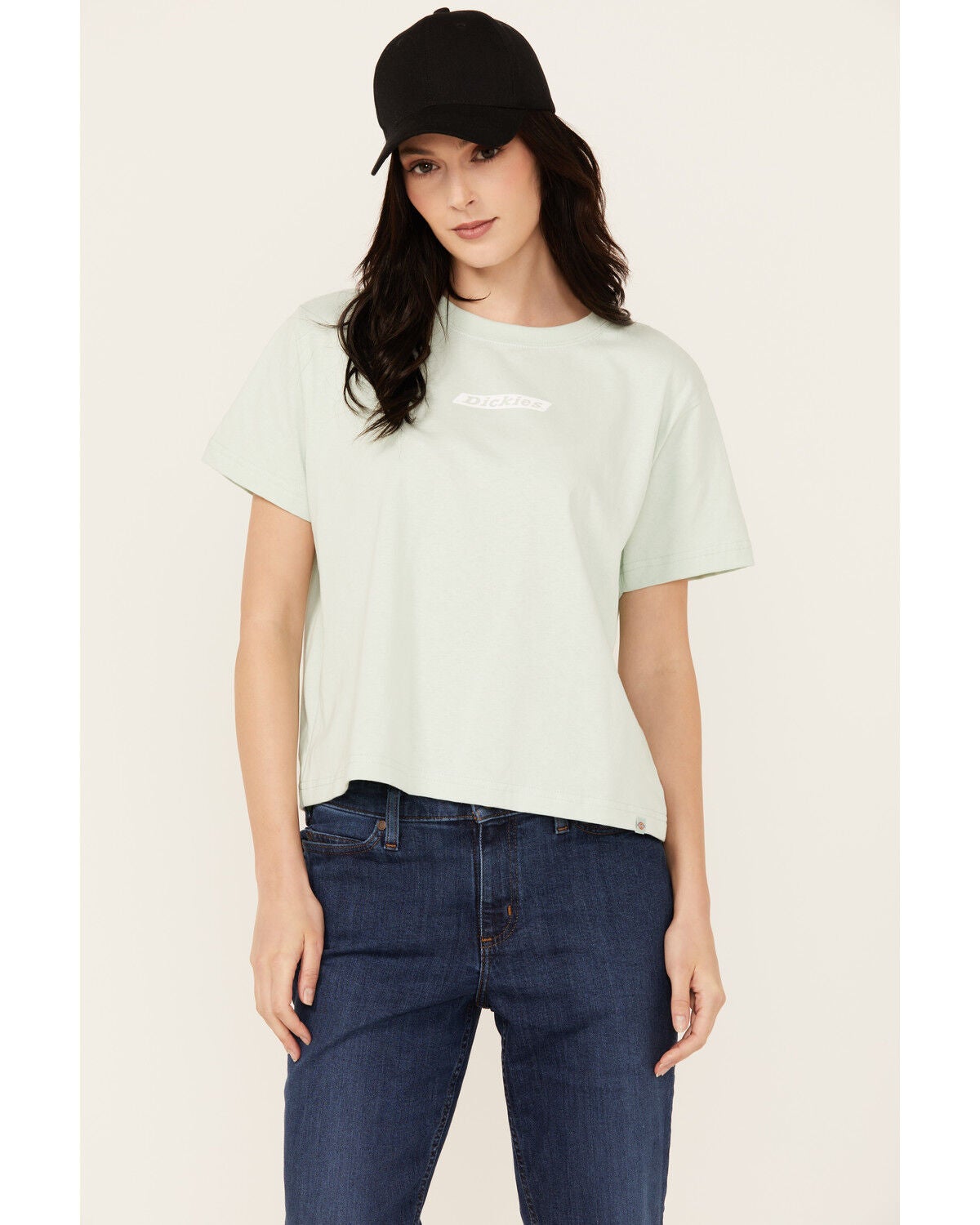 Dickies Women's Logo Short Sleeve Graphic Tee, Light Blue, hi-res