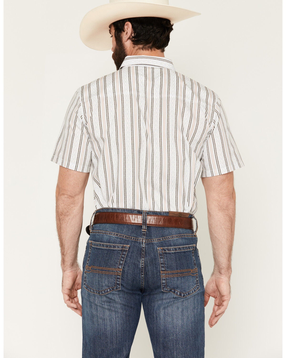 Image #4 - Gibson Trading Co Men's Walter White Geo Print Short Sleeve Button-Down Western Shirt, Light Blue, hi-res