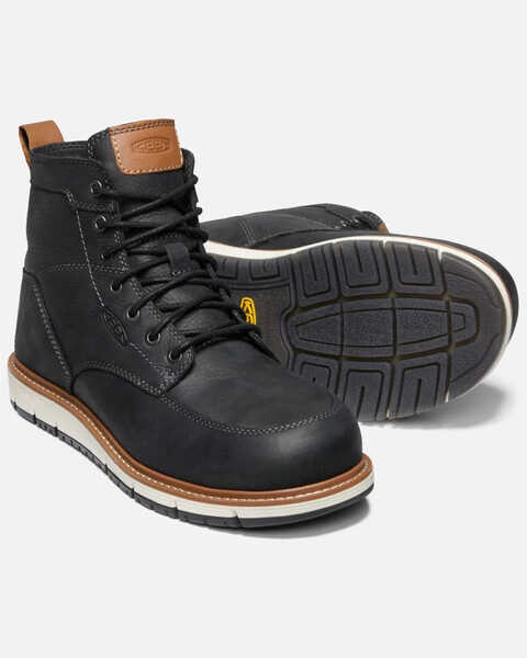 Image #5 - Keen Men's San Jose Moc Work Boots - Aluminum Toe, Black/brown, hi-res