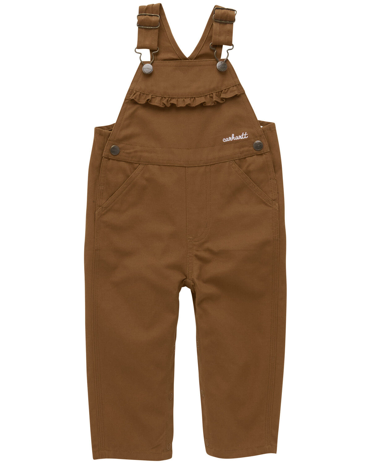 Image #1 - Carhartt Infant Girls' Overalls, Brown, hi-res