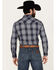 Image #4 - Pendleton Men's Frontier Plaid Print Long Sleeve Snap Western Shirt, Navy, hi-res