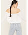 Image #4 - Wrangler Women's Off The Shoulder Long Sleeve Top, White, hi-res