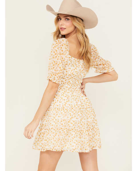Image #4 - Ash & Violet Women's Floral Tiered Dress, Yellow, hi-res