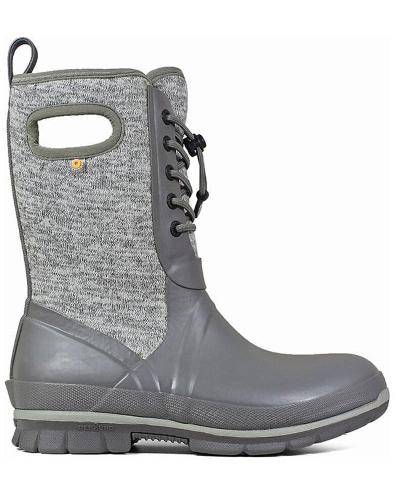 Bogs Women S Grey Crandal Lace Up Winter Boots Round Toe Sheplers