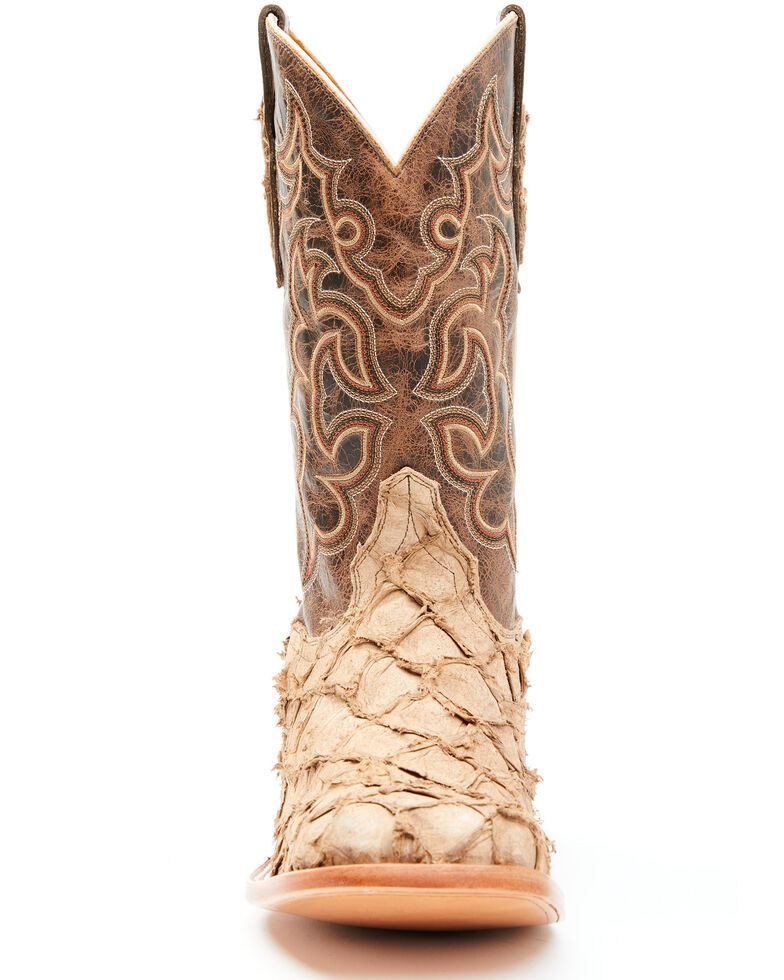 Cody James Men's Pirarucu Desert Tan Exotic Western Boot - Wide Square Toe , Tan, hi-res