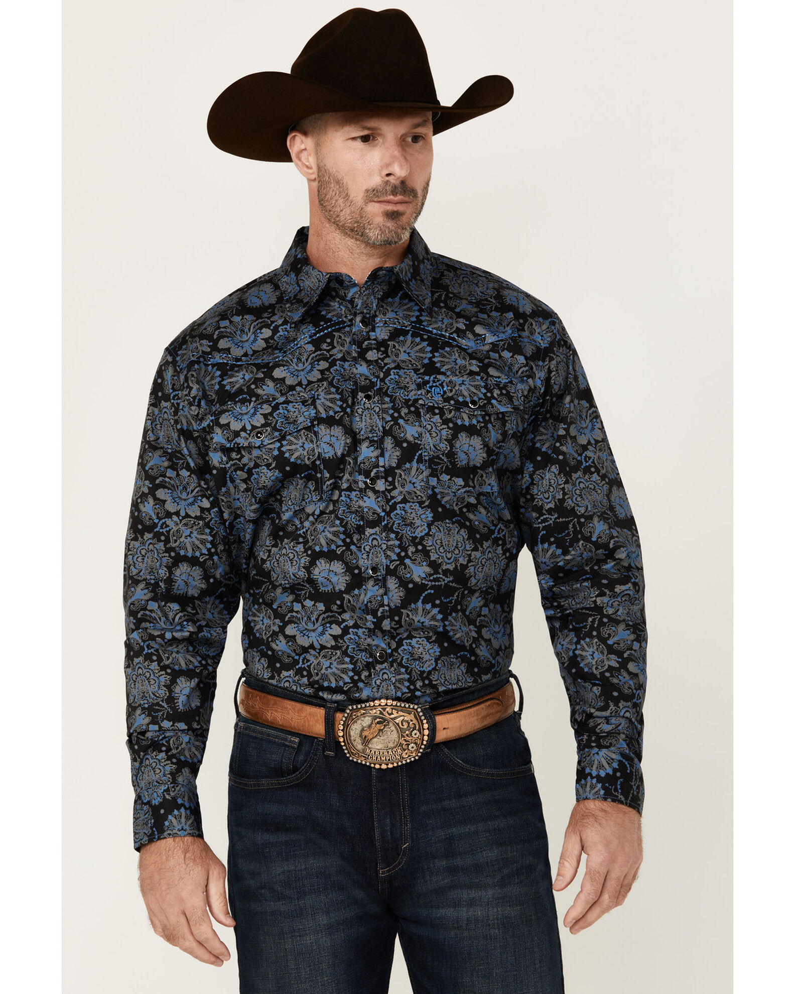 Cowboy Hardware Men s Peacock Paisley Print Long Sleeve Snap Western Shirt Sheplers