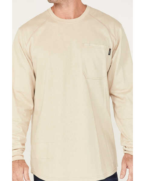 Image #3 - Hawx Men's Long Sleeve Pocket Work Shirt - Big & Tall, Natural, hi-res