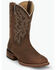 Image #1 - Justin Men's Frontier Western Boots - Broad Square Toe, Brown, hi-res