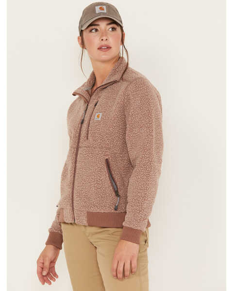 Image #2 - Carhartt Women's Fleece Jacket, Brown, hi-res