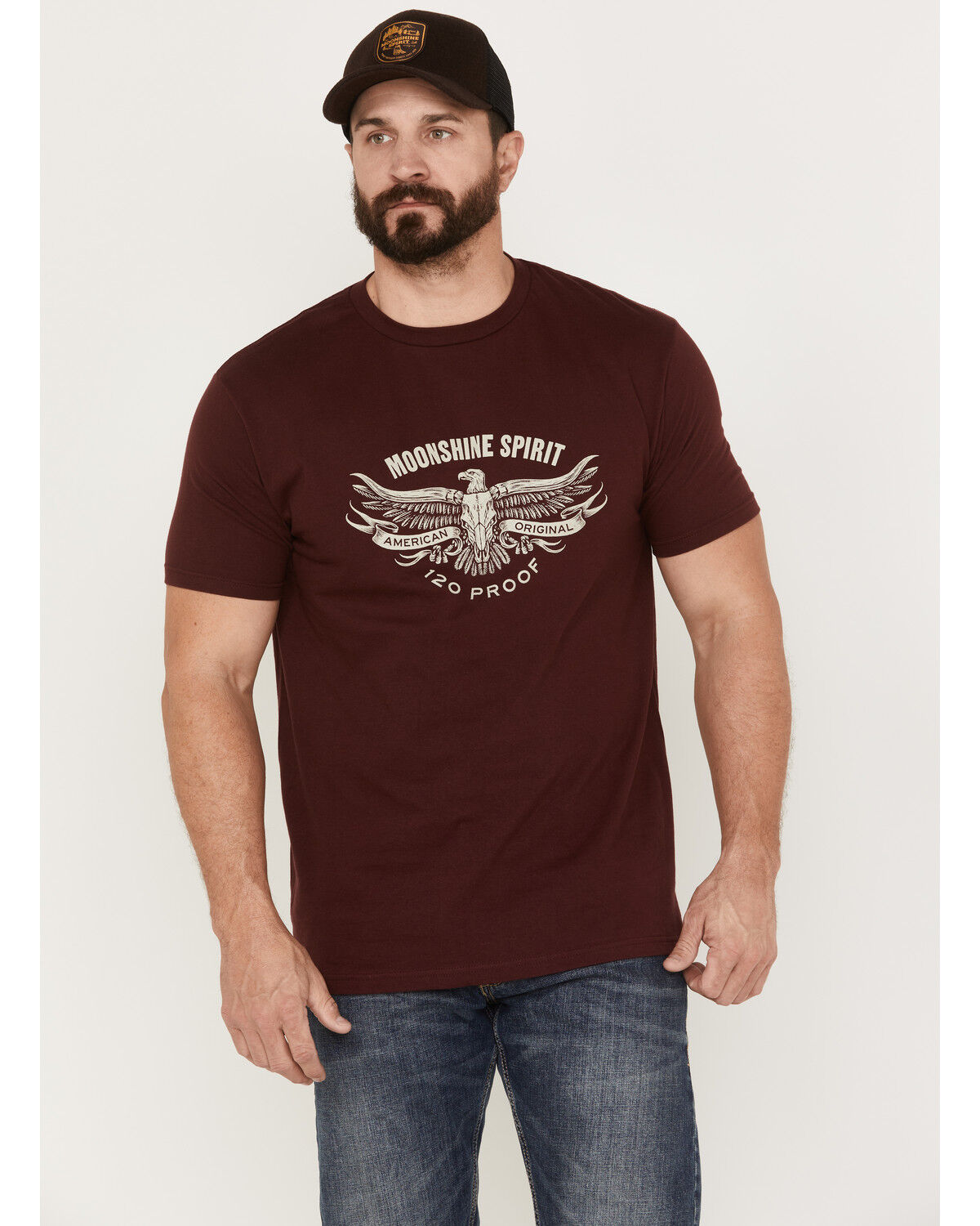 Image #1 - Moonshine Spirit Men's American Longhorn Graphic Short Sleeve T-Shirt, , hi-res