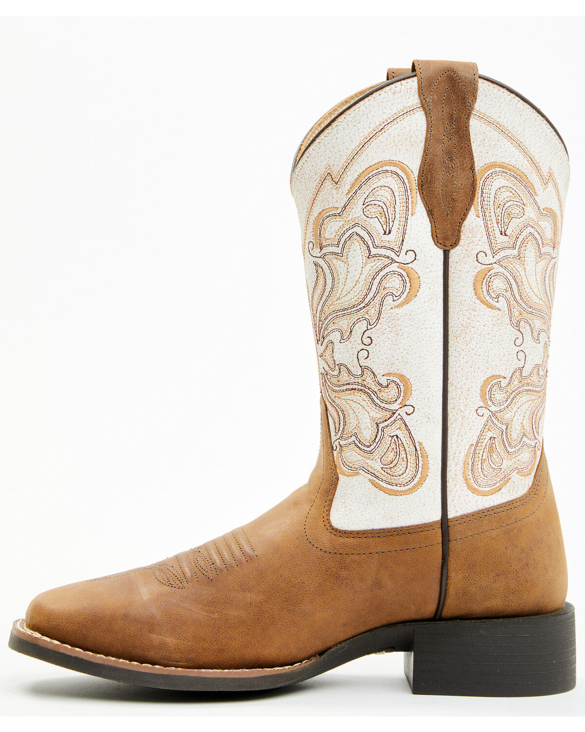 Image #3 - Shyanne Women's Flynn Western Boots - Broad Square Toe, Cream, hi-res