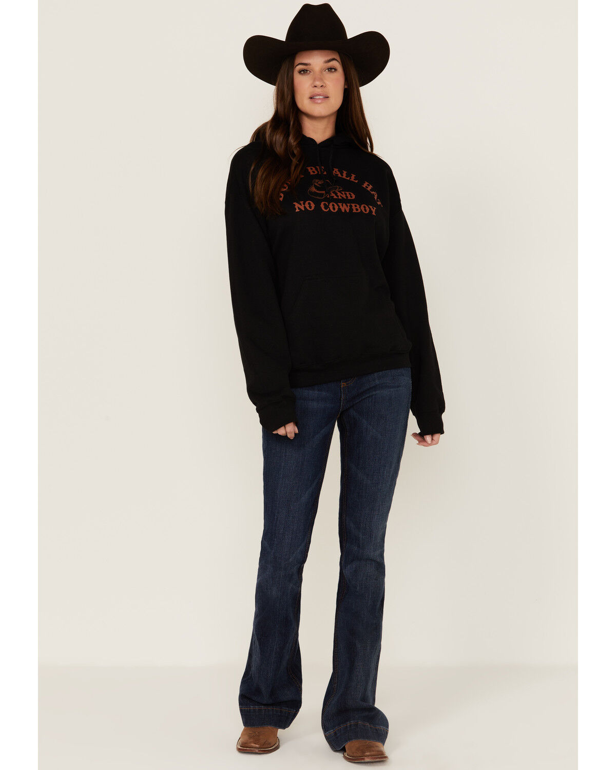 Image #4 - Goodie Two Sleeves Women's Don't Be All Hat & No Cowboy Black Graphic Hoodie, , hi-res