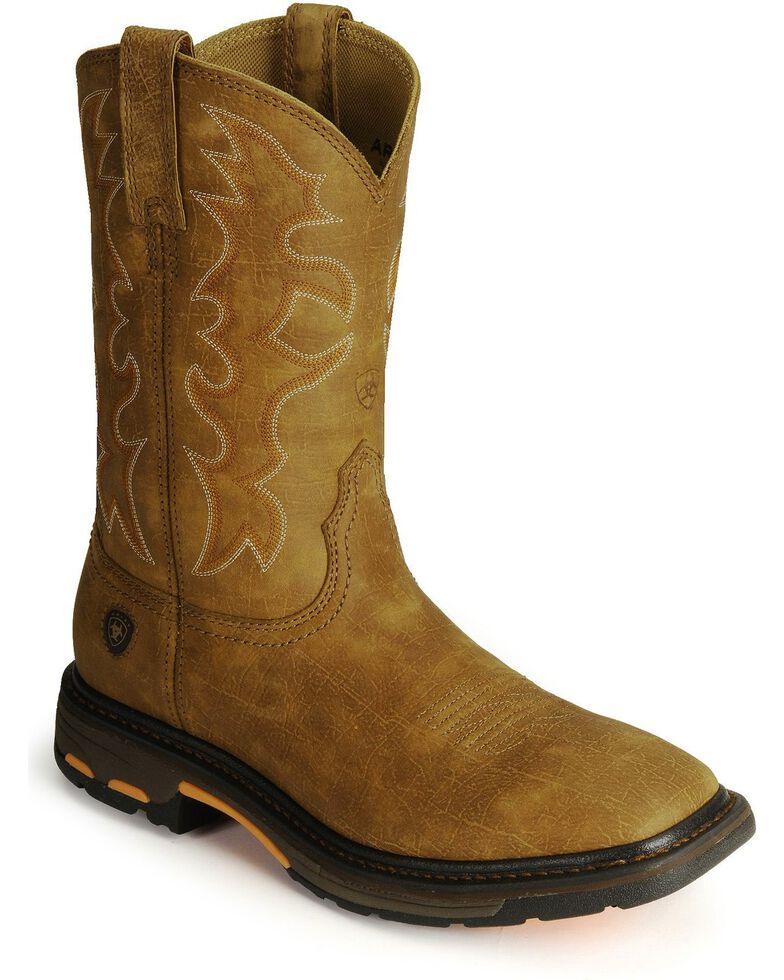 Ariat Men's Workhog Western Work Boots - Steel Toe, Bark, hi-res