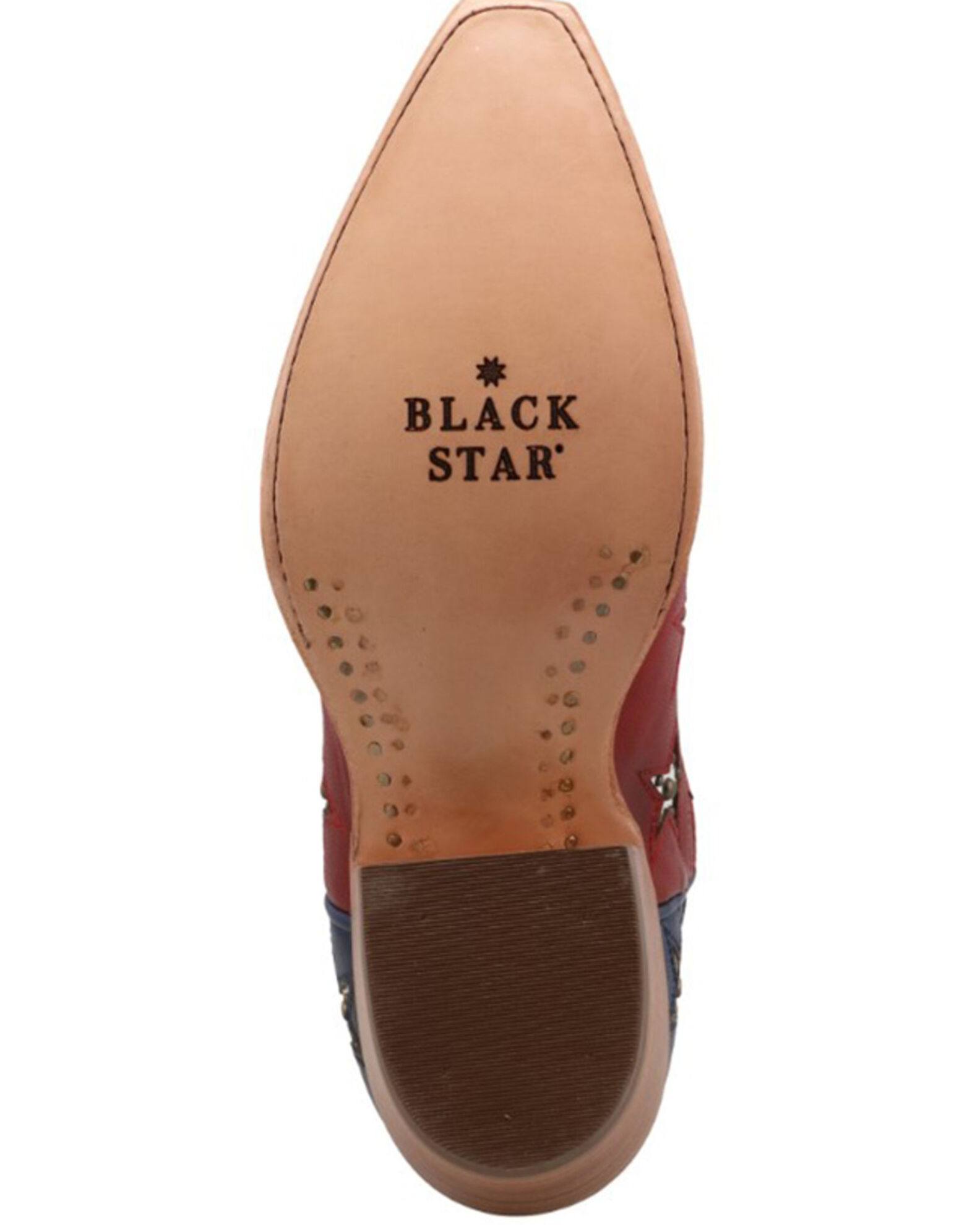 Image #7 - Black Star Women's Marfa Star Inlay Studded Western Boots - Snip Toe, Red/white/blue, hi-res