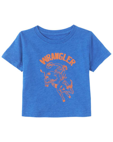 Image #1 - Wrangler Infant Boys' Logo Short Sleeve Graphic T-Shirt , Blue, hi-res