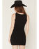 Image #4 - Rock & Roll Denim Women's Sleeveless Buckle Strap Mini Dress, Black, hi-res