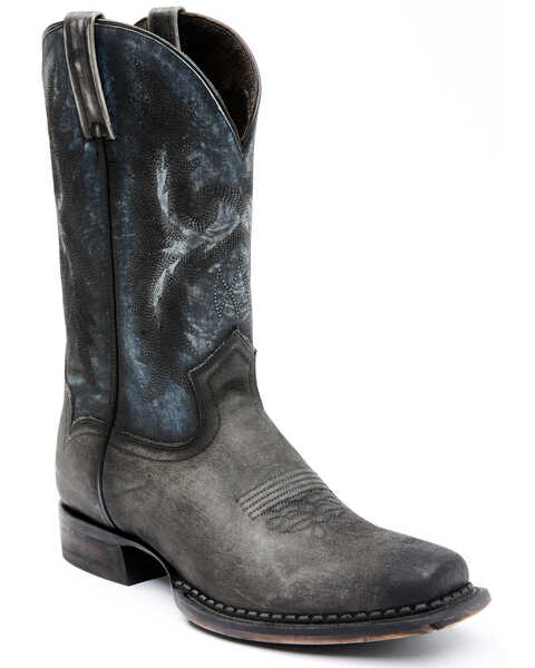 Moonshine Spirit Men's Black Fish Western Boots - Square Toe, Black, hi-res