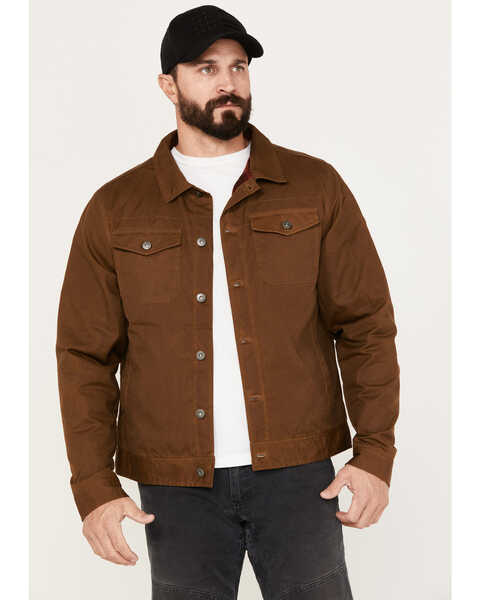 Image #1 - Dakota Grizzly Men's Colt Trucker Flannel Lined Jacket, Brown, hi-res