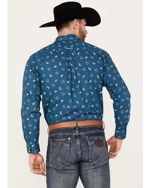 Ariat Men's Brody Novelty Long Sleeve Snap Western Shirt, Blue, hi-res