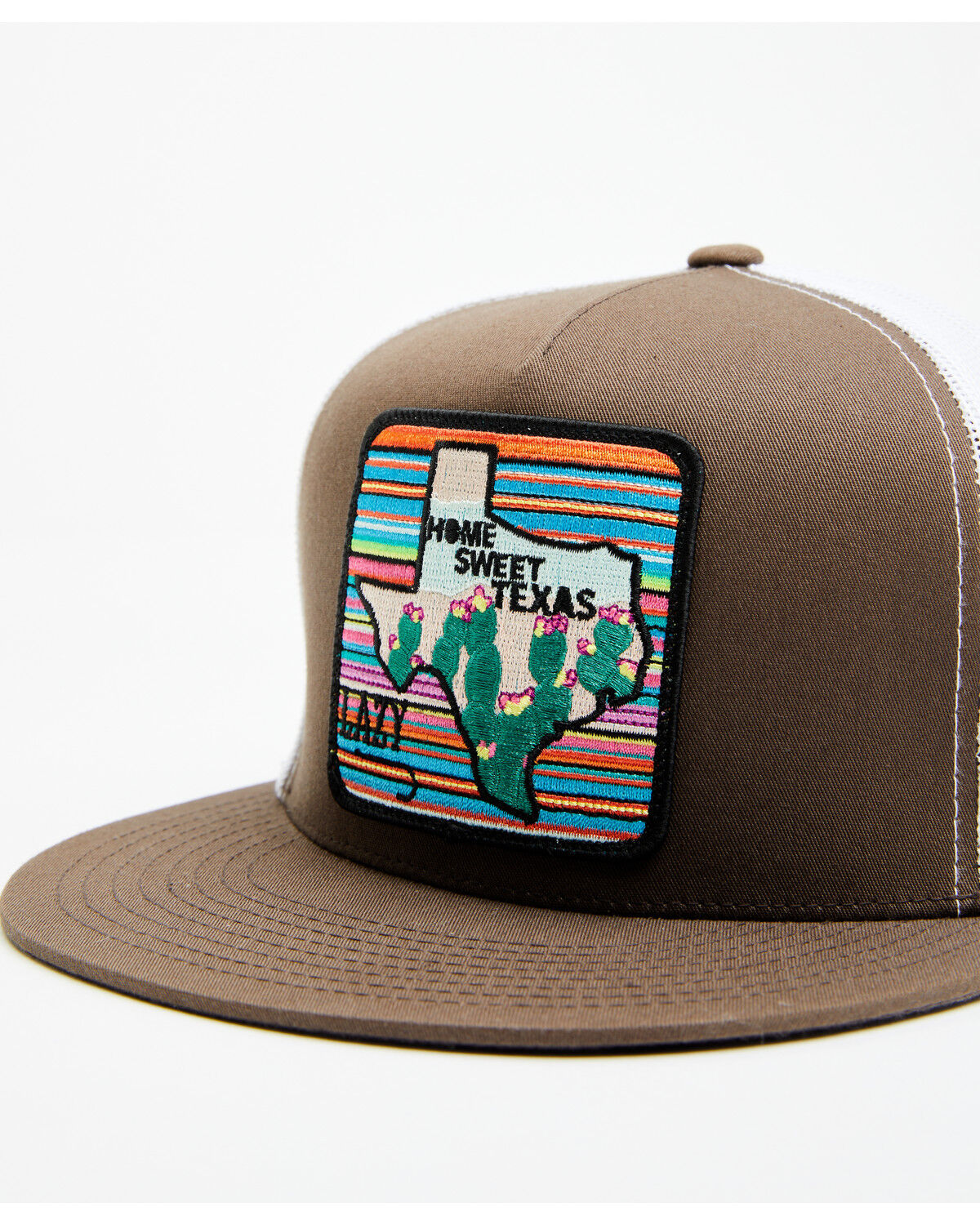 Image #2 - Lazy J Ranch Wear Men's Brown Home Sweet Texas Serape Patch Mesh-Back Ball Cap, Brown, hi-res