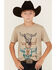 Image #1 - Cody James Boys' Steer Head Short Sleeve Graphic T-Shirt , Camel, hi-res