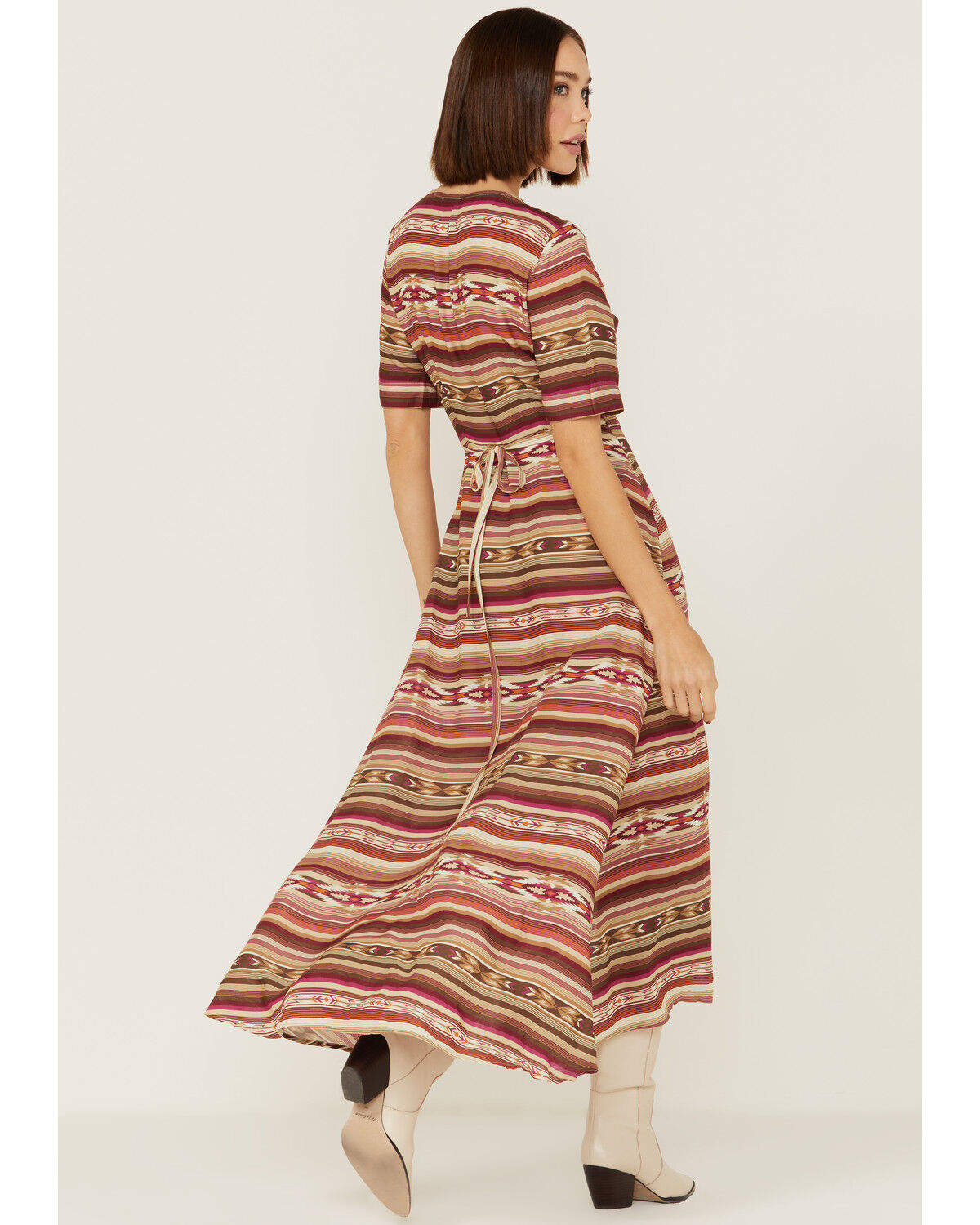 Image #4 - Stetson Women's Southwestern Sunset Serape Print Wrap Dress, , hi-res