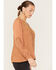 Image #2 - Miss Me Women's Floral Embroidered Knit Top, Rust Copper, hi-res