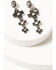 Image #1 - Shyanne Women's Southwestern Antique Stacked Cross Earrings , Silver, hi-res
