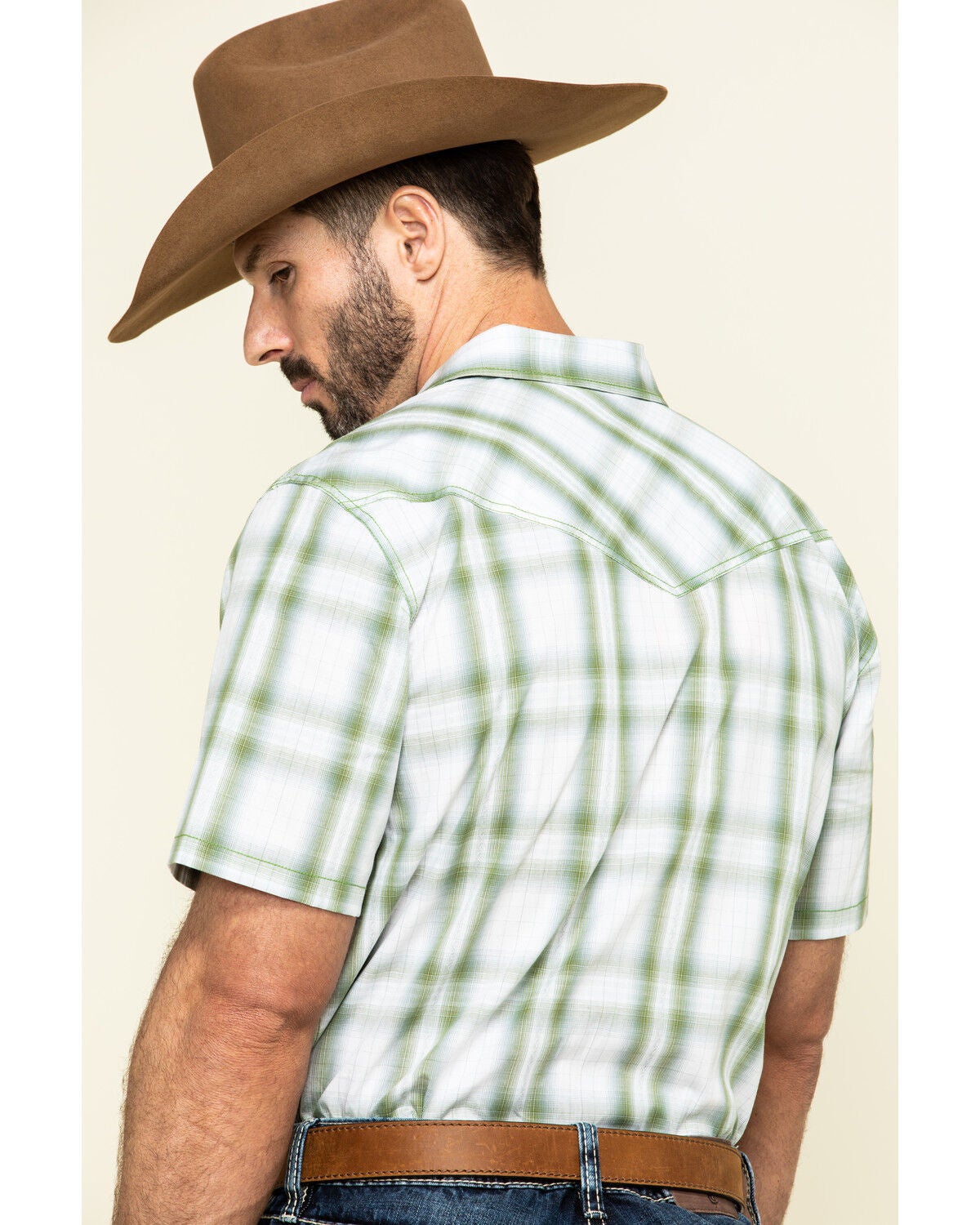Image #5 - Cody James Men's Woodlands Large Plaid Short Sleeve Western Shirt, White, hi-res