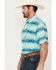 Image #2 - Ariat Men's VentTEK Classic Fit Southwestern Striped Short Sleeve Performance Shirt, Aqua, hi-res