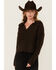 Image #1 - Cleo + Wolf Women's Solid Cable Knit Sweater, Brown, hi-res