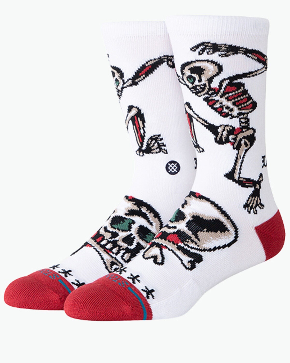Stance Men's Skeleton Crew Socks, White, hi-res