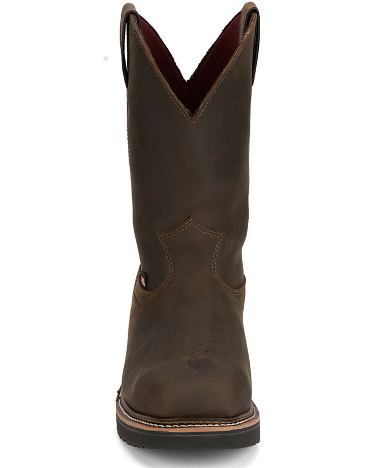 Image #4 - Justin Men's 11" Billings USA Waterproof Pull-On Work Boots - Steel Toe, Dark Brown, hi-res