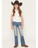 Image #3 - Shyanne Little Girls' Rome Dark Wash Embellished Pocket Bootcut Stretch Denim Jeans, Dark Wash, hi-res