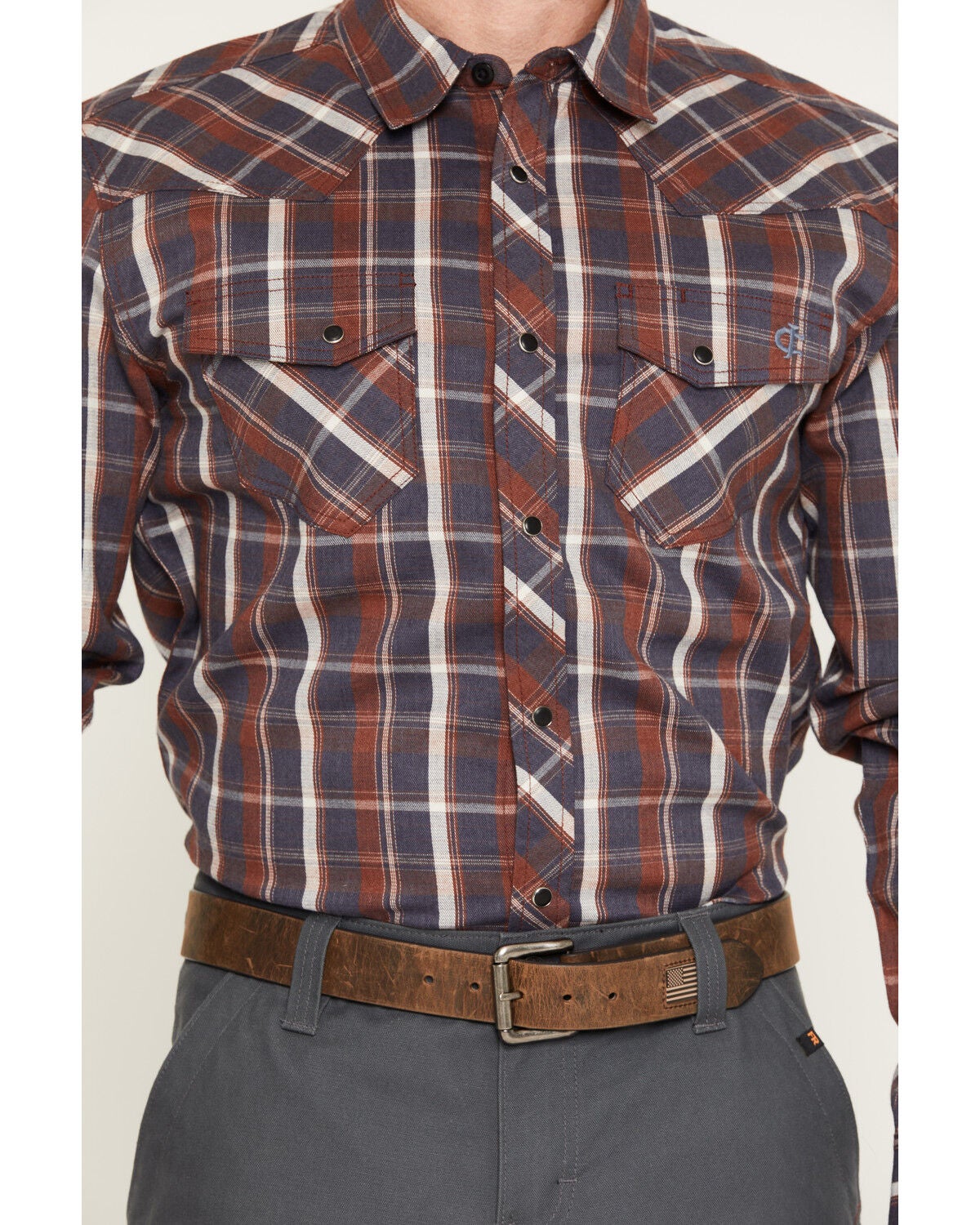 Image #3 - Cody James Men's FR McGregor Plaid Print Long Sleeve Snap Work Shirt, Red, hi-res